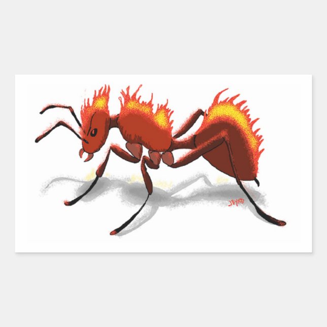 Fire Ant Rektangulärt Klistermärke (Framsida)