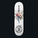 *~* Fire AP88 Medieval Sword Blommigt Blommigt Mini Skateboard Bräda 18,5 Cm<br><div class="desc">(Sök efter liknande objekt i kod AP88 ) Överför enkelt till andra Zazzle-produkter. WHITE-bakgrundsskiss med ROSA och RO färg-BLOMMOR MEDIEVAL SWORD för dragon-slayers med FLOWERS/BLOMMIGT inslag och med RING av FIRE/FLAMES/FLAME och Brev, INITIAL MONOGRAM för ditt namn - Behålla eller redigera eller ta bort den text som är brev. Det...</div>
