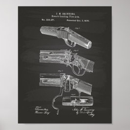 Fire Arm 1879 Patent Art - Chalkboard Poster
