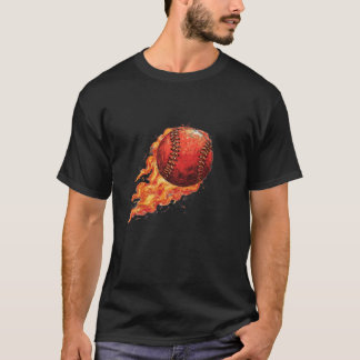 Fire Baseball  T Shirt