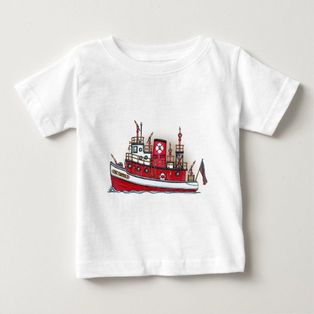 Fire Boat Baby T-Shirt (Framsida)