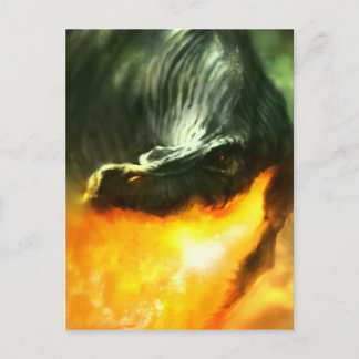 Fire-Breathing Dinosaur eller Dragon av Michael Ma Vykort
