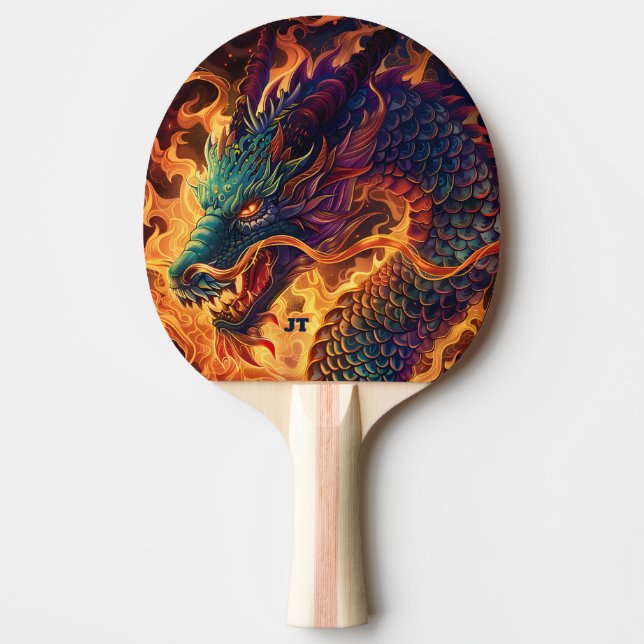 Fire Breathing Dragon Personalized Pingisracket (Framsidan)