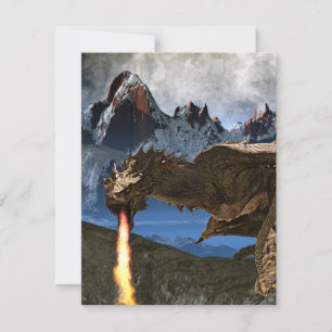 Fire Breathing Wyvern Dragon Fantasy Kort