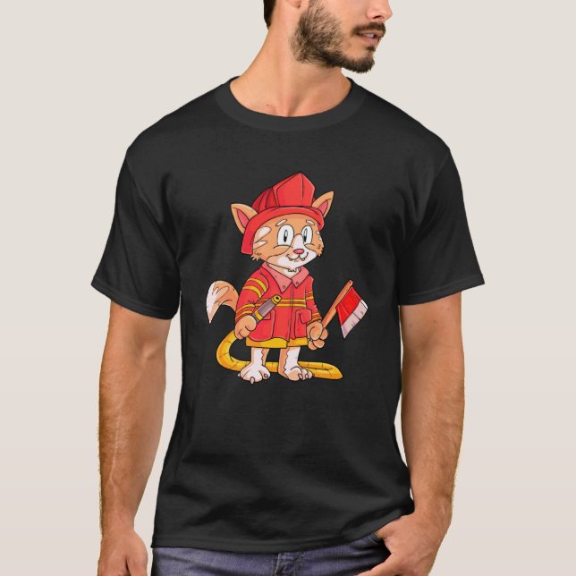 Fire brigade cat t shirt (Framsida)
