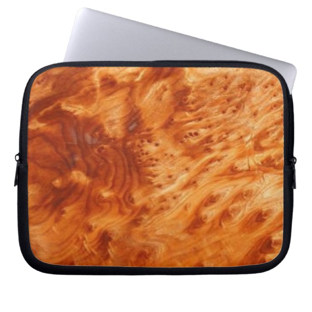 Fire Burl Woodgrain Laptop sleeve (Framsidan)