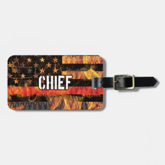 Fire Chief Firefighter Flag Bagagebricka