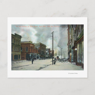 Fire Coming Up Third Street, 1906 Earthquake Vykort