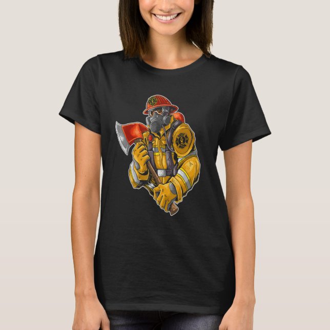Fire Dep  Fire man  Fire Dept Fire Fighter 1 T Shirt (Framsida)