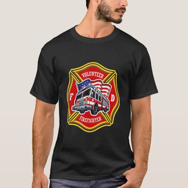 Fire Dep  Fire man  Fire Dept Fire Fighter 4 T Shirt (Framsida)