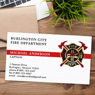 Fire Department Anpassningsbar Logotyp Modern Red Visitkort