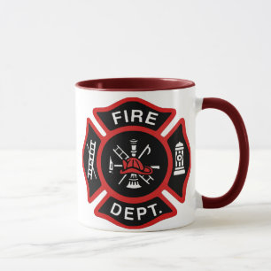 Fire Department Badge Red Mugg