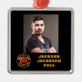 Fire Department Emblem Julgransprydnad Metall