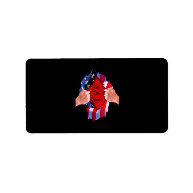 Fire Department Flagga Firefighter Thin Red Line Adressetikett (Framsidan)