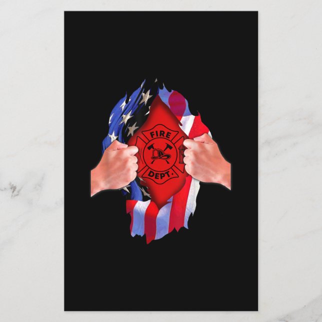 Fire Department Flagga Firefighter Thin Red Line Flygblad (Framsidan)