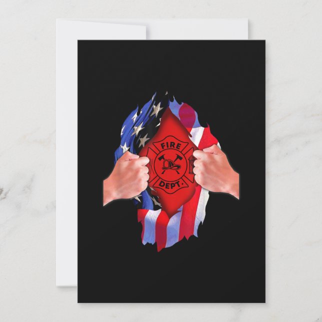 Fire Department Flagga Firefighter Thin Red Line Julkort (Framsida)