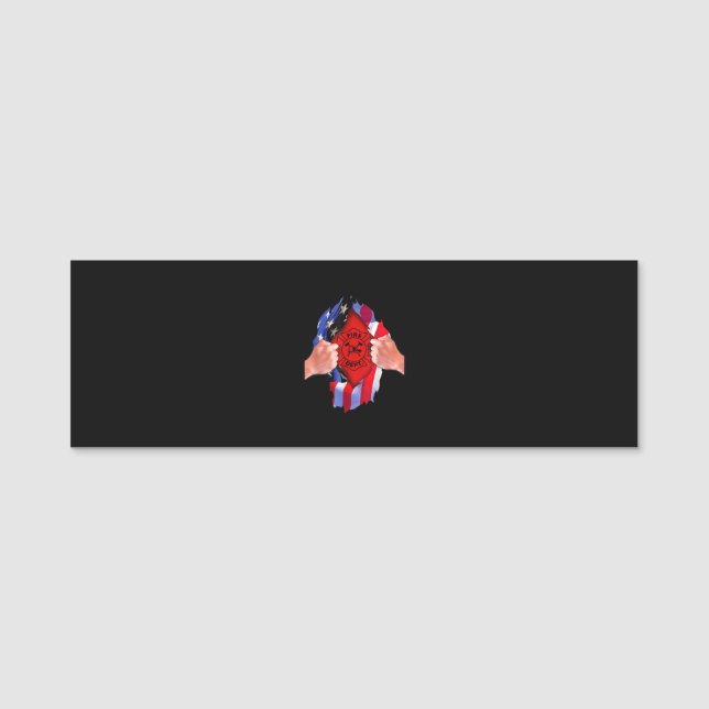 Fire Department Flagga Firefighter Thin Red Line Namnbricka (Framsida)