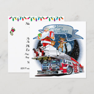 Fire Department - Jul HD-utskrift Inbjudningar
