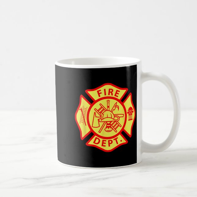 Fire Department Logo Uniform Fireman Symbol Firefi Kaffemugg (Höger)