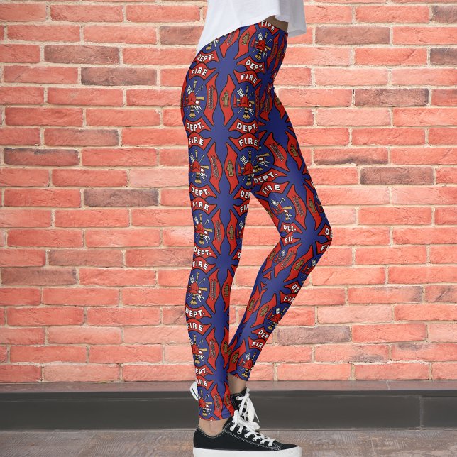 Fire Department Logotyp Mönster Leggings (Skapare uppladdad)
