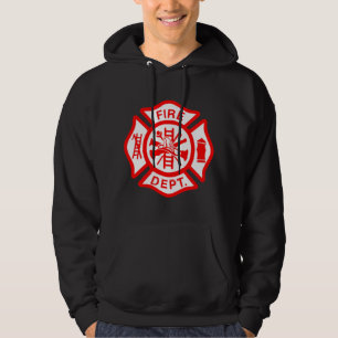 Fire Department Logotyp Uniform Fireman Symbol Fir Hoodie