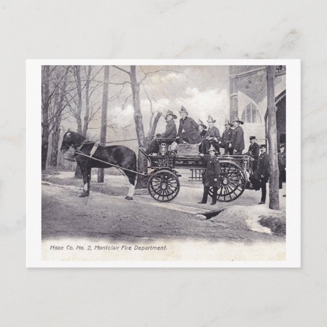 Fire Department, Montclair, New jersey Vintage Vykort (Framsida)