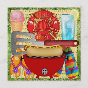 Fire Department Party - BBQ - SRF Inbjudningar