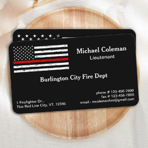 Fire Department Thin Red Line Premium Firefighter Visitkort