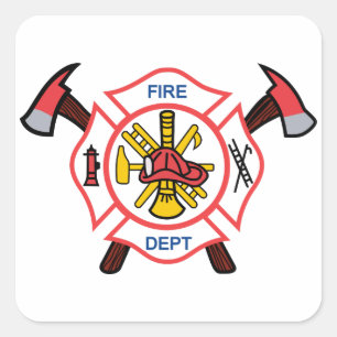 Fire Dept Fyrkantigt Klistermärke