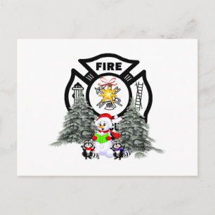 Fire Dept-julscenen Helg Vykort