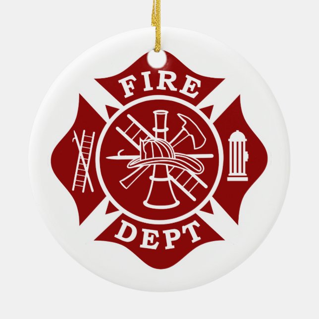 Fire Dept Maltese Kor Circle Ornament (Baksidan)