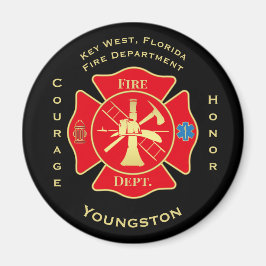 Fire Dept Maltese Kor Emblem Fire Fighter Magnet