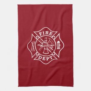 Fire Dept Maltesisk kökshandduk för Kor, 16 x 24