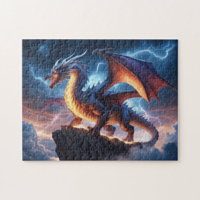 Fire Dragon Fantasy Puzzle for Game Lovers Pussel (Horisontell)