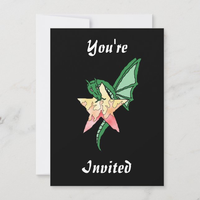 Fire Dragon Inbjudningar (Framsida)