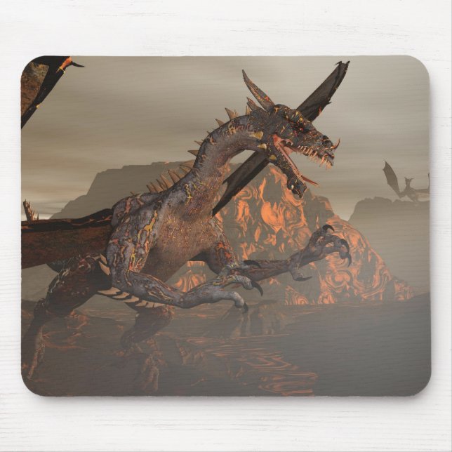 Fire Dragon Mousepad Musmatta (Framsidan)
