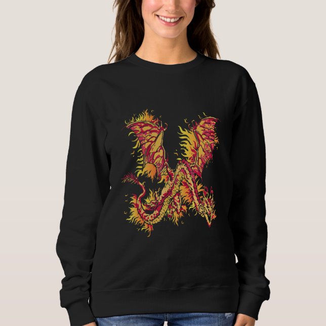 Fire Dragon with dragon fire and fire breathing dr T Shirt (Framsida)