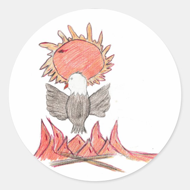 Fire Eagle Runt Klistermärke (Framsida)