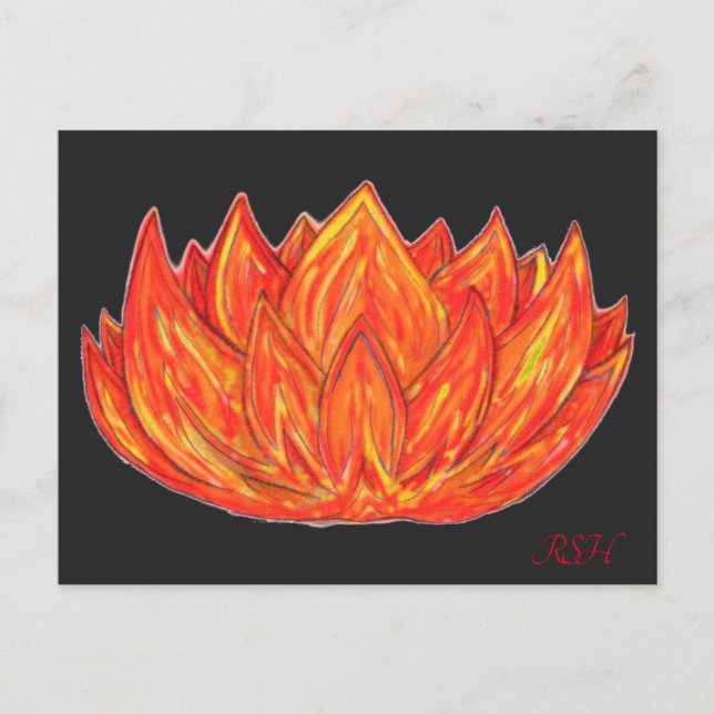 Fire Elemental Lotus Vykort (Framsida)