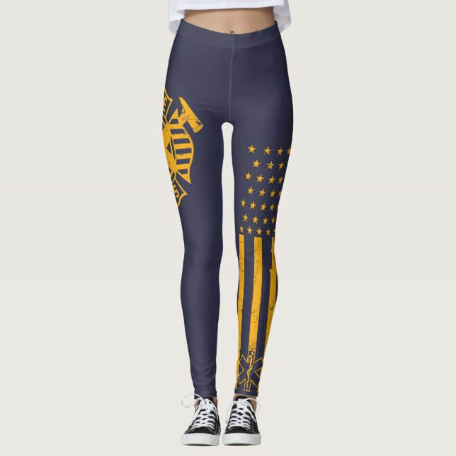 Fire-/EMSflaggaskjorta - bekymrat guld - WL Leggings (Framsida)