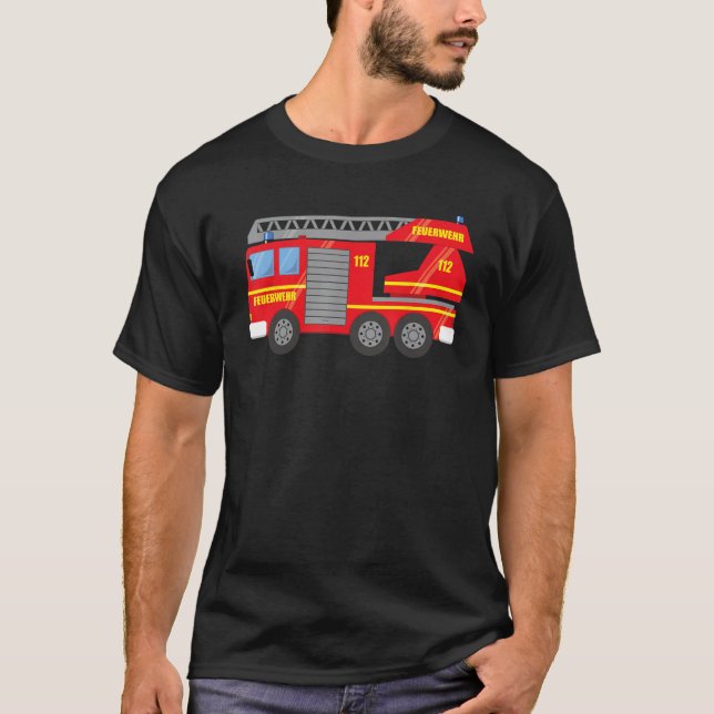 Fire engine rotary ladder of the volunteer fire br t shirt (Framsida)