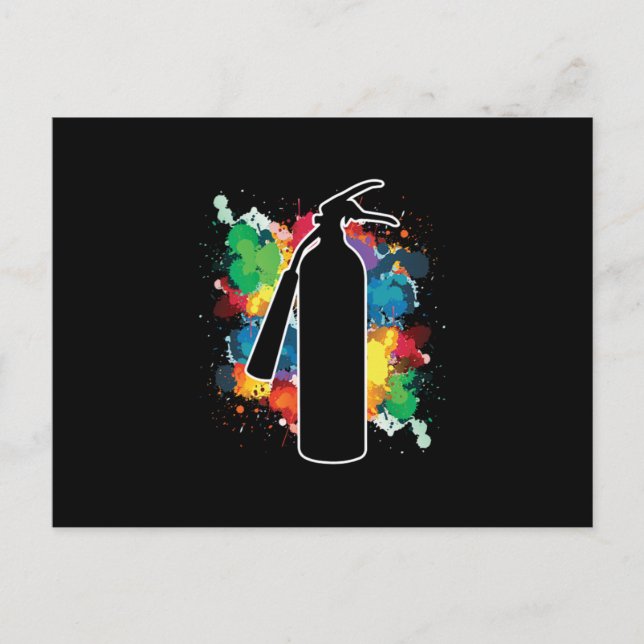 Fire Extinguisher Spray Paintings Graffiti Vykort (Framsida)