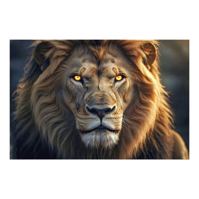 Fire Eyes of the Jungle King Fototryck (Framsidan)