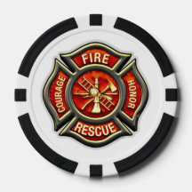 Fire Fighter Malta Kor Poker Chip