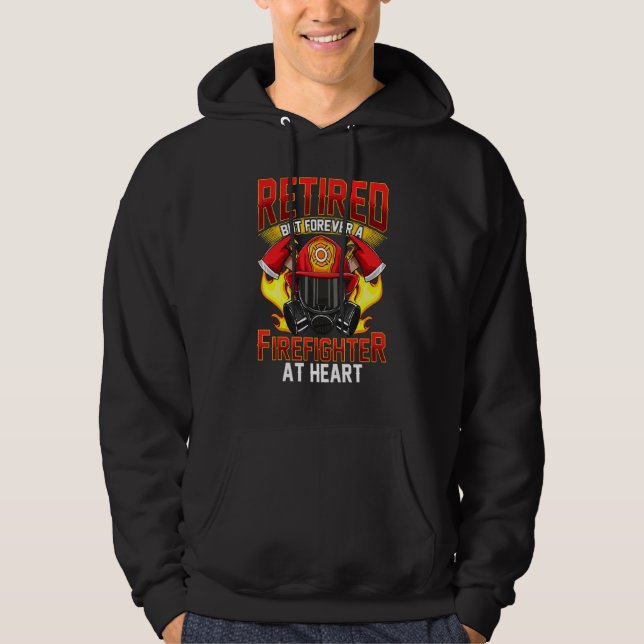 Fire Fighter Retired Firefighter Fireman Hoodie (Framsida)