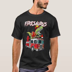 Fire Fighter Saurus Firesaurus Rex Fireman T Shirt