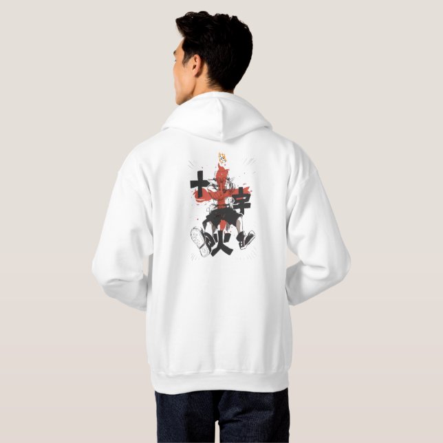 Fire Fist Pirate Hoodie – Flame Anime Streetwear🔥 (Hel baksida)