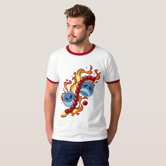 Fire Fist Pirate T-Shirt – Flame Anime Streetwear (Hel framsida)