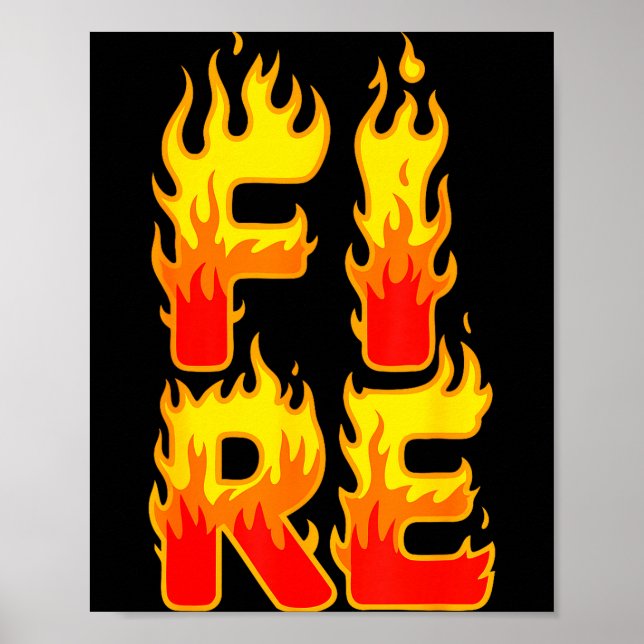 Fire Flame Shirt Adult Kids Men Women Fire And Ice Poster (Framsidan)