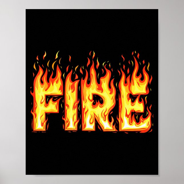Fire Flame Shirt Adult Kids Men Women Fire And Ice Poster (Framsidan)